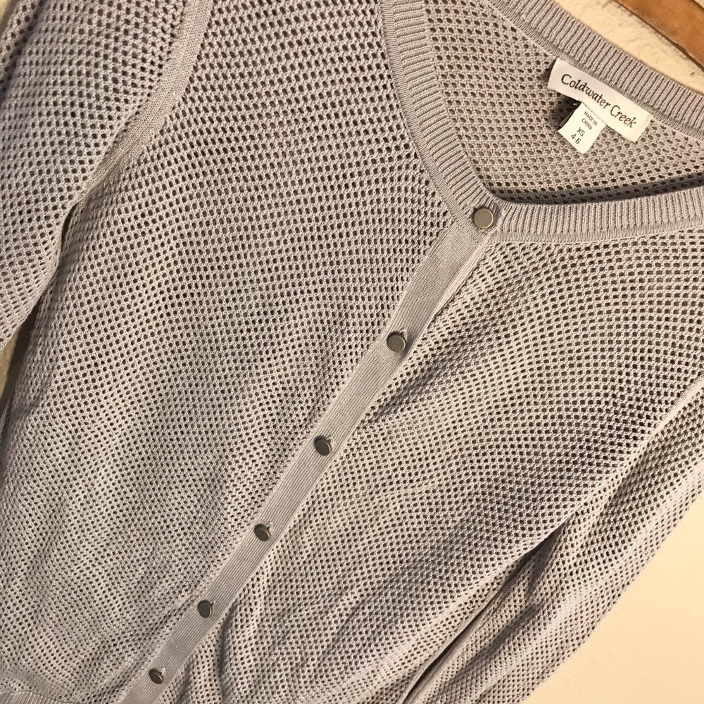 Womens Coldwater Creek Gray Cardigan Size XS